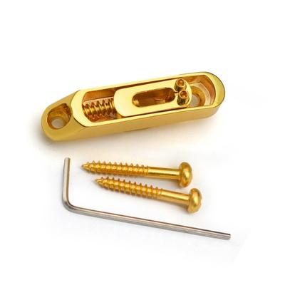 Adjustable 4 String Bass Guitar Bridge Gold Finish Metal Construction With Independent Saddles Positioning For Customized String Action
