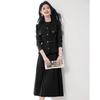 Women's Tassel Vest & Velvet Dress Set