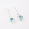 Sky Blue Topaz Gemstone 925 Sterling Silver Jewelry Handmade Hook Earrings 1.76" EE-171-8