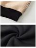 Men's Black Velvet Fleece Sweatshirt: Warm, Loose-Fit Round Neck Top for Autumn/Winter