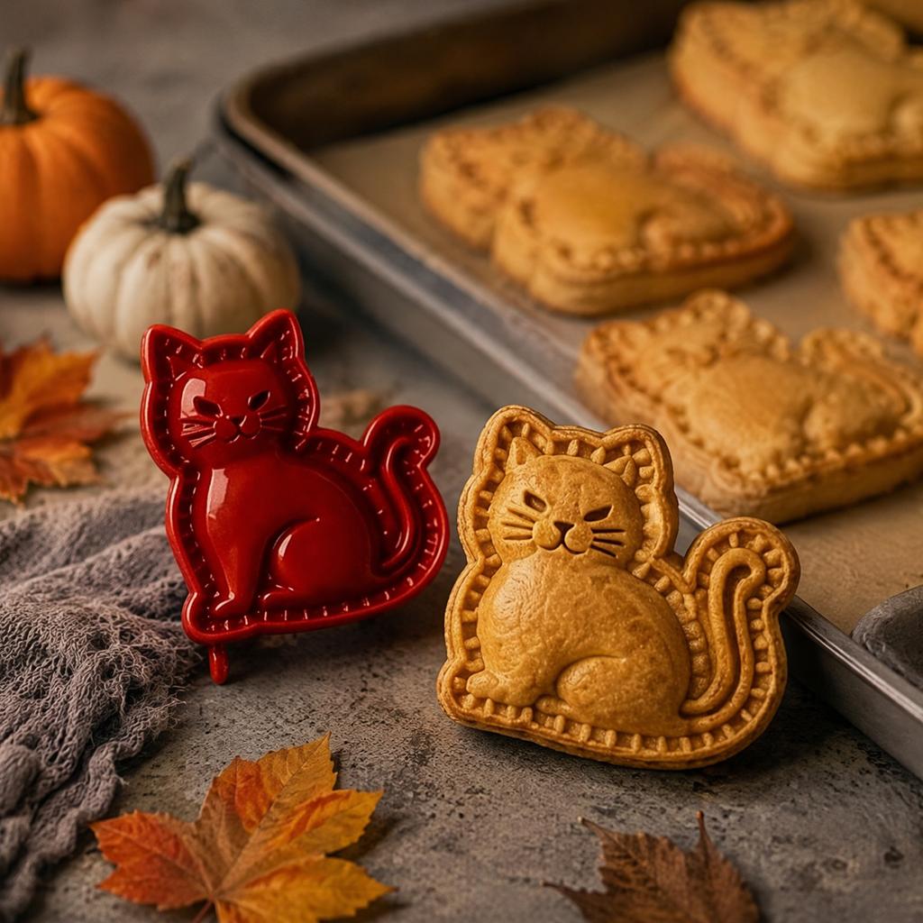 Mini Pie Press Halloween 8 Shapes Pumpkin Ghost Bat Skull Witch Hat Spider Web Haunted House Fall Party Baking Set