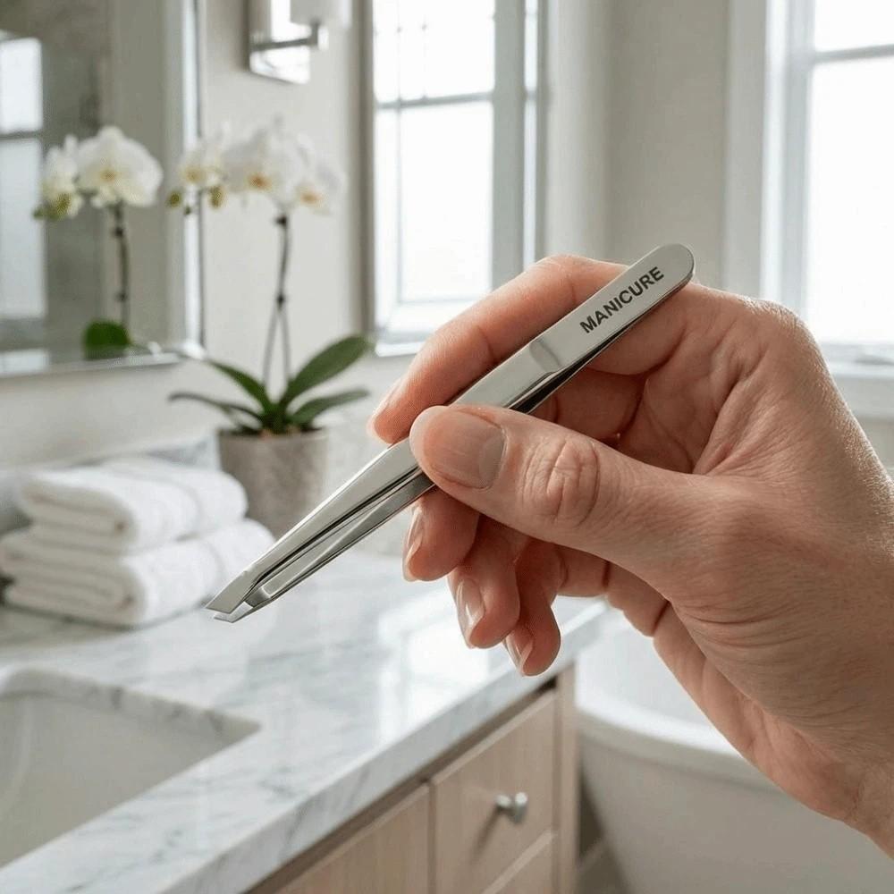 Oblique Pointed Tip Multi Functional Slant Tweezers High Quality Precision Tweezers  Beard