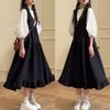 Retro Japanese V-Neck Strap Dress: Women's Korean Style, Loose Slimming, Plus Size Maternity Summer Fashion
