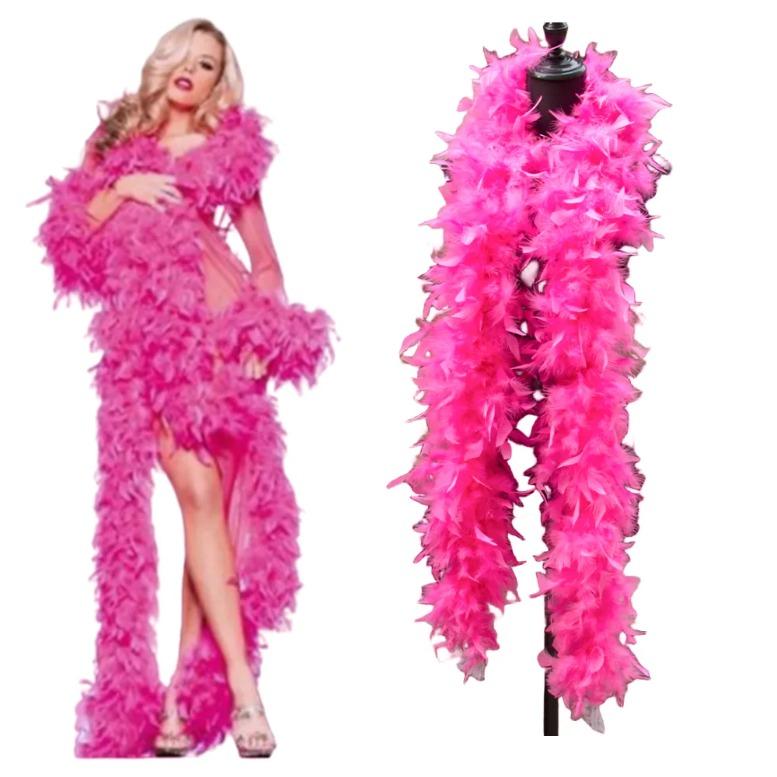 DIY 40G 60g 90G Pink Turkey Feather Boas 2Yards Plumas Trim Boa Crafts Sewing Clothes Party Dress Scarf/Shwal Chandelle-Feather-Boa