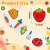 500pcs Roll Stickers Colorful Fruits Vegetables Smiling Face Children Strawberry Banana Watermelon Orange Pumpkin Reward Sticker