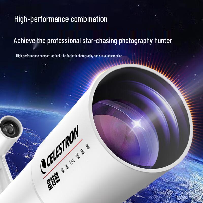 Celestron StarPath 70L HD Zweifach-Teleskop: Hohe Vergrößerung, Große Öffnung für terrestrische und astronomische Beobachtung.