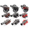 MOC Medieval Army Weapons Building Blocks Cannon Pirate Ship Soldiers Figures Military War Scene Assembling Mini Brick Toy Gifts