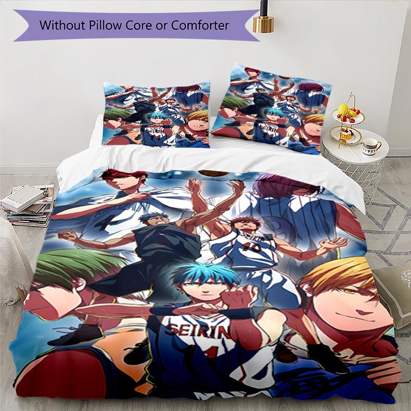 Set di biancheria da letto con 3 pezzi a tema Kuroko's Basketball2, set copripiumino include copripiumino e federe, perfetto per la decorazione della camera da letto in ogni stagione e come regalo