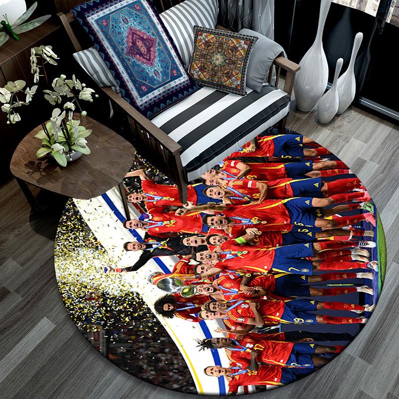 Spain pattern round rug,Carpet Rug for Living Room Bedroom Playroom ,Non-slip Floor Mat,Holiday Gifts and Birthday Gifts.