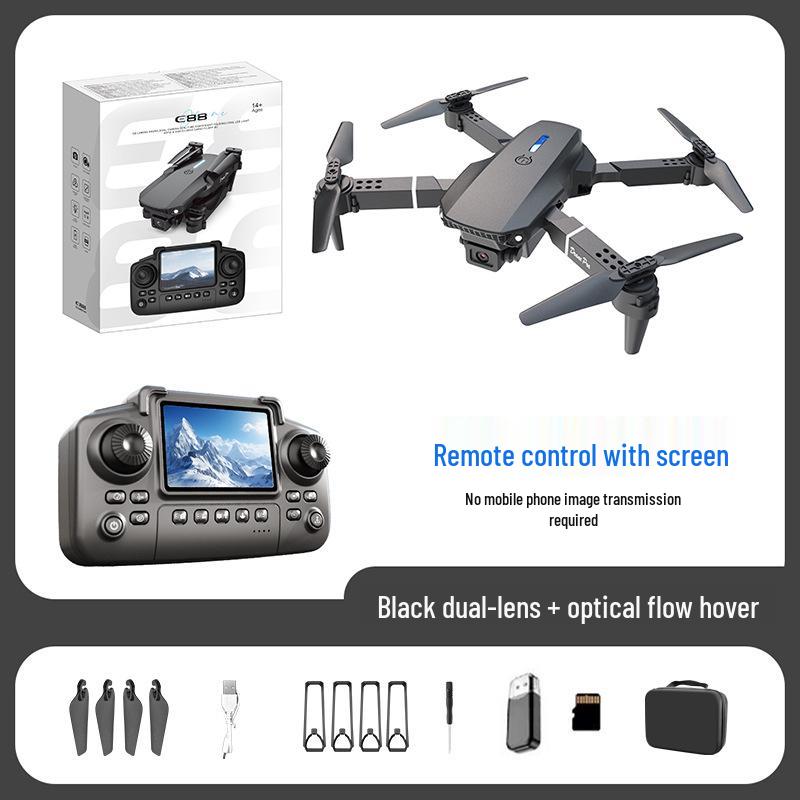Drone Dobrável E99Pro com Câmeras HD Duplas e Altitude Hold, Aeronave de Controle Remoto de 4 Eixos E88Pro K3
