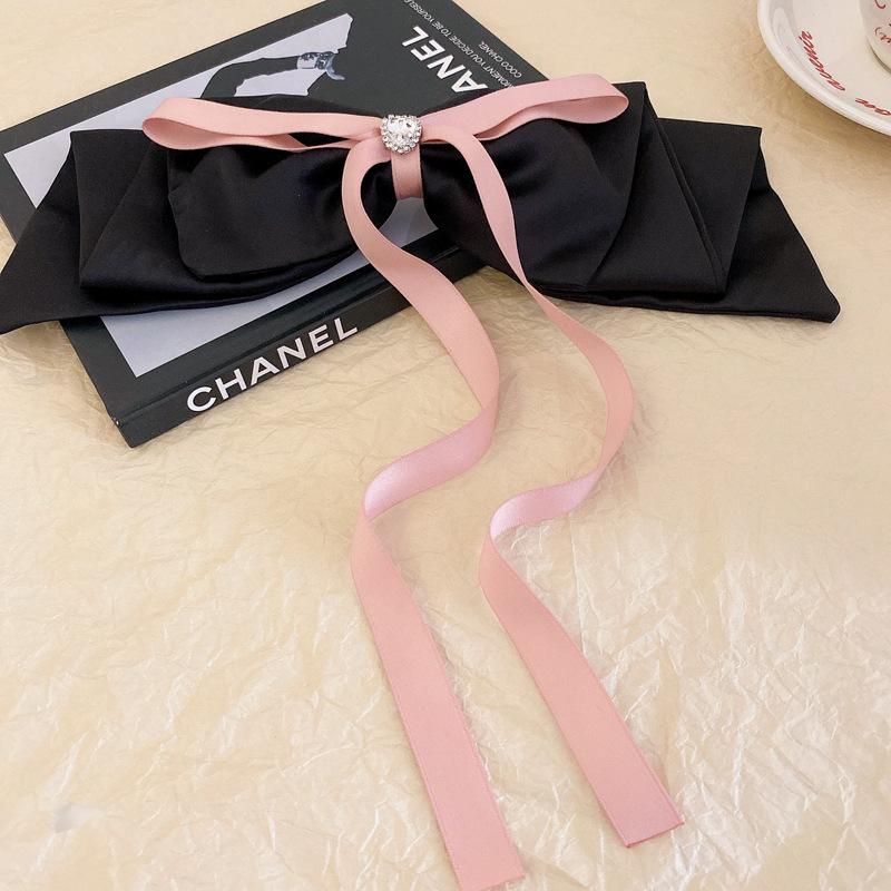 Big Large Satin Bow Ribbon Hair Clip Fashion Elegant Temperament Women Girls Ponytail Clip Ribbon Hair Clips Wedding Hair Accessories Gifts