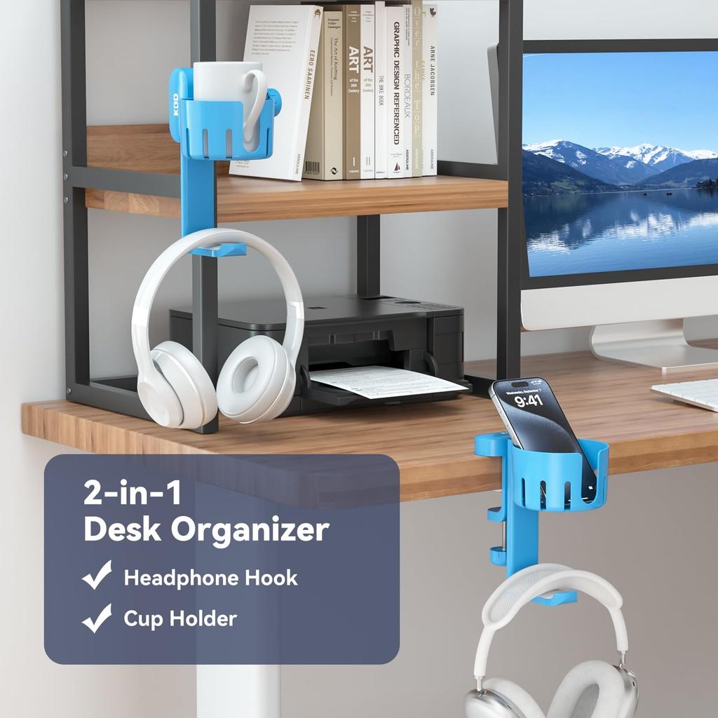 KDD Headphone Headphone Drink Load Capacity Headphone Headphone Headphone Stand Compatible with Coffee Wireless Umbrellas Stand, 360° Rotation,