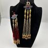 Handmade Wedding Groomsmen Hanfu Embroidery Zipper Tassel Cheongsam Pendant Diy Hairpin Bead Stringing Adult Alloy  Glass