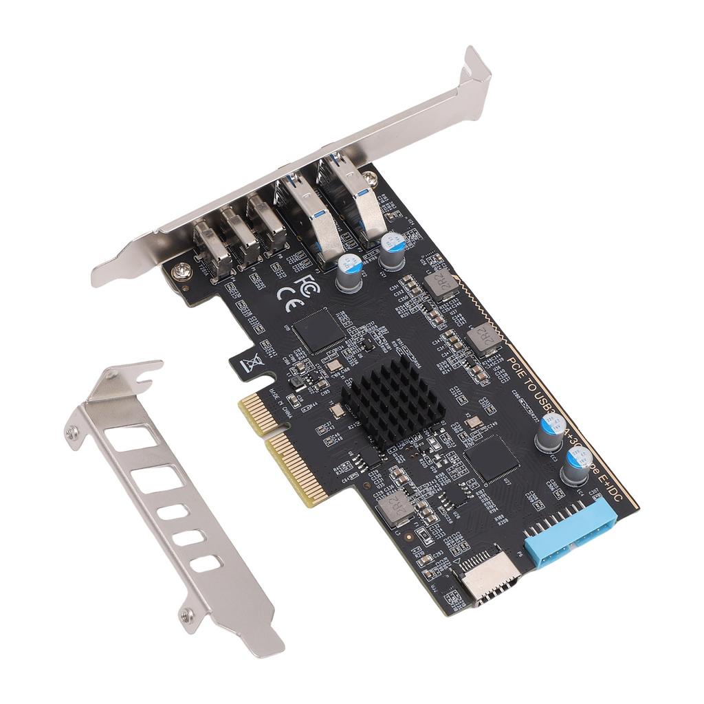 PCIe to USB 3.2 Gen 2 Card 10Gbps 3 USB Type C and 2 USB Type A PCI Express Expansion Card for Windows for Linux