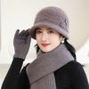 Grandma's Warm and Cold Proof Rabbit Fur Basin Hat for Middle Aged and Elderly Mothers Cotton Hat Women's Hat New Autumn and Winter Woolen Hat