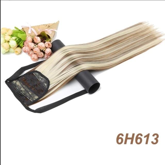 Extensions de cheveux synthétiques longues et raides en fibre résistante à la chaleur pour queue de cheval, accessoires capillaires quotidiens pour femmes