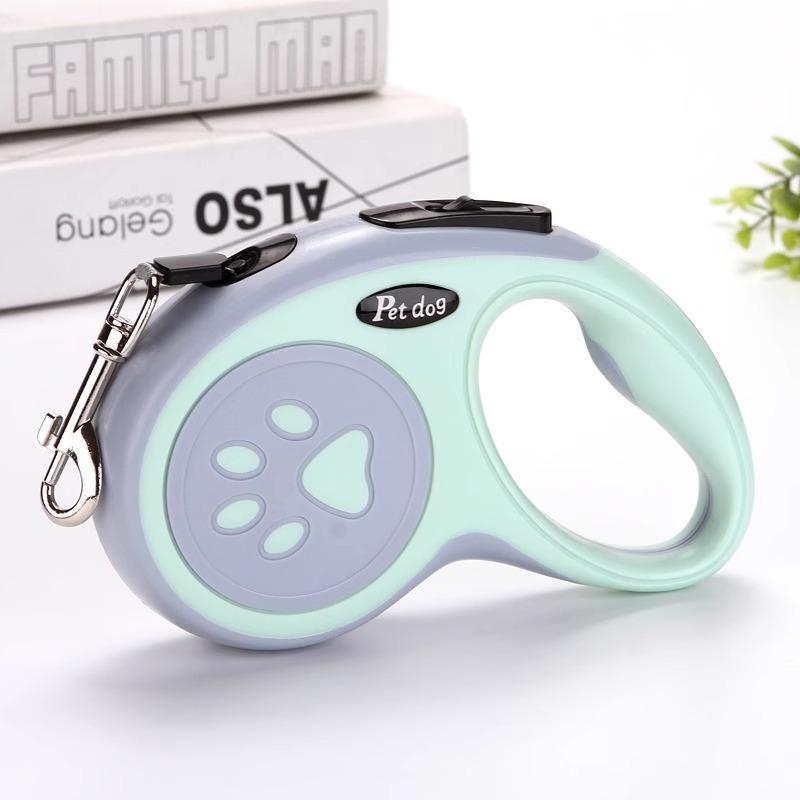 Dog Leash Automatic Telescopic Anti-explosion Punch Retractable Paw Print Walking Dog Leash Medium and Small Dog Teddy Products