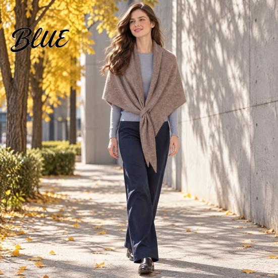 Stylish Dress Accessory Wrap Three-in-one Women Soft Scarf for Warm Winter Triangle Shawl Versatile Fashion