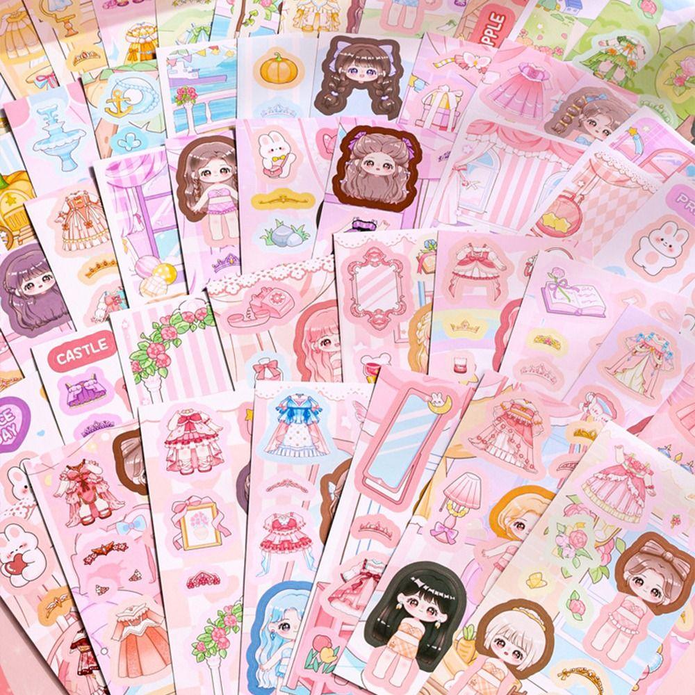 Early Education Little Girl Dress-up Outfit Stickers DIY Decorative Sticker Scrapbooking