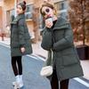 Large Lapel Down Cotton-padded Jacket Women's Winter Waist Long Thick Coat