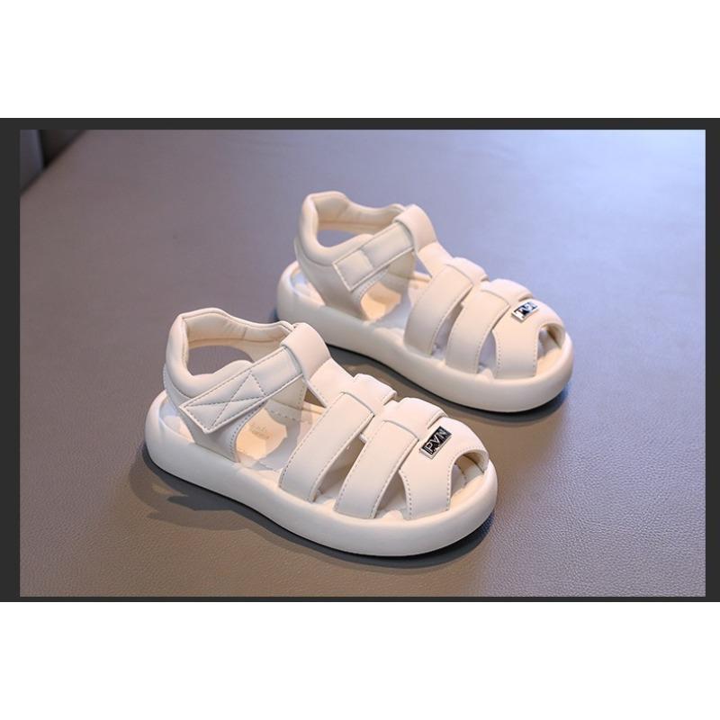 Children's Closed-Toe Sandals Anti-Slip Thick-Sole Beach Shoes for Girls, Hollow-Out Fashionable Casual Kid Sandals