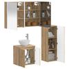Bathroom Furniture Set 4 Pcs Artisan Oak Engineered Wood and Glass