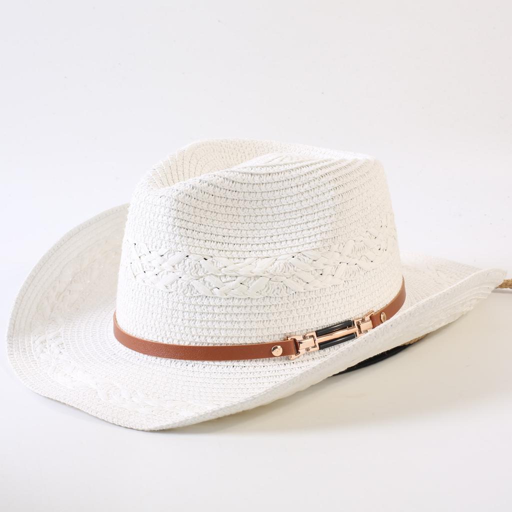Popolare cappello da cowboy western classico europeo e americano intrecciato in paglia per uomo e donna moda outdoor stile OL cappello a cilindro intrecciato