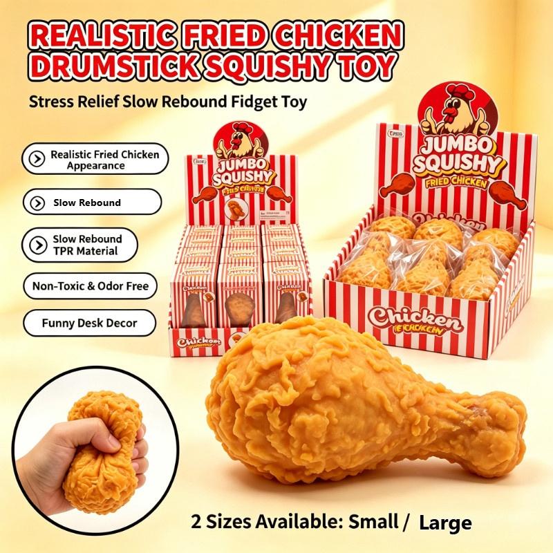 Chicken Drumstick Fidget Toy For Kids Adults Sensory Squeeze Stress Relief Gift Desk Toy Realistic Chicken Leg Decoration