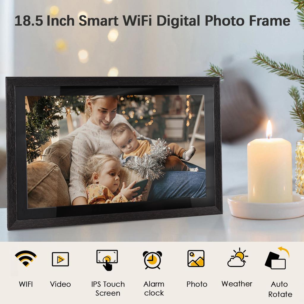 Andoer 18.5 Inch L WiFi Digital Photo Frame Cloud Digital Picture Frame Wall Mountable