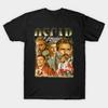 Men Black Print T-shirt Oscar Isaac Bootleg Vintage Tshirt No-Cut Transfer Paper Print Cotton Tshirt