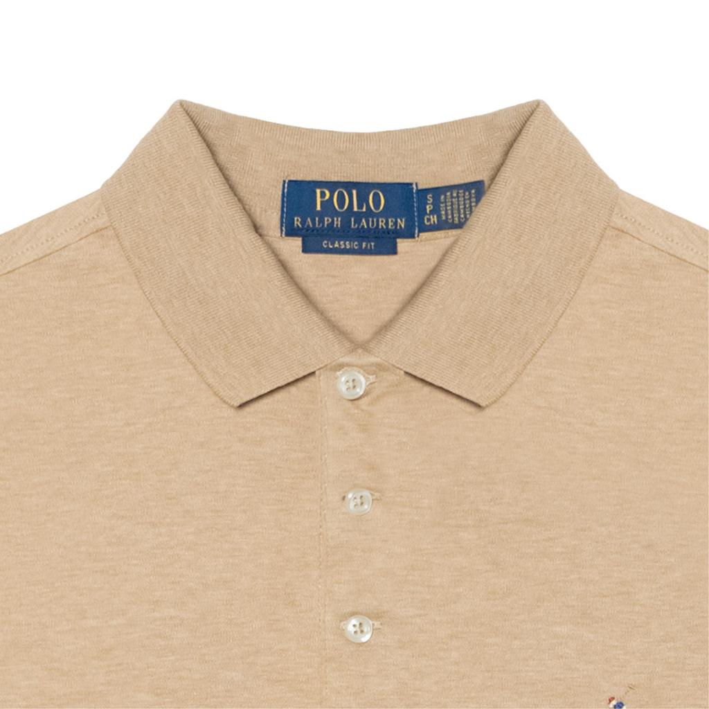 Polo Ralph Lauren SS23 Solid Color Short Sleeve Polo Shirt Men tops Brown 710870645-022