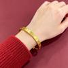 Gold Lucky Four Petal Push-pull Bracelet Women's Adjustable Bangle Simple Fashion Style Accessories Women's Versatile Accessories