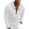 Men's Casual Loose Fit Knit Half Zip Long Sleeve Hoodie