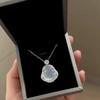 High Ice Chalcedony Buddha Pendant Necklace: Titanium Steel Girls’ Birthday Gift