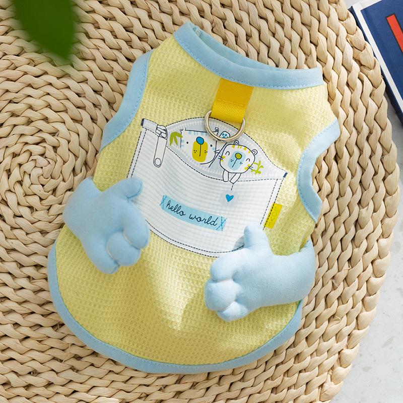 

Cute dog clothes teddy bear miniature dog cartoon three-dimensional tractable vest dog pet spring and summer clothing XXL (recommended weight 15-10kg)