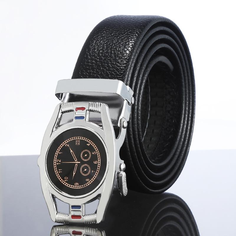 

Belt Men S Pattern Clock Automatic Button Head Men S Casual Belt Green Pants Belt Gift 110cm