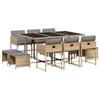 VidaXL 11-Piece Garden Dining Set with Cushions, Table and Folding Back Chairs, Outdoor Patio Furniture 3211332