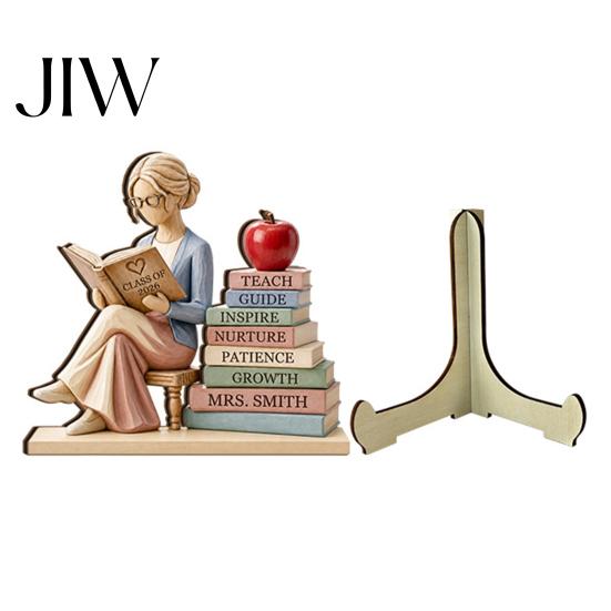 Corrosion-resistant Nordic Decor Wooden Reading Desktop Ornaments for Home Office Decor, Minimalist Figurine, Creative Appearance Table Art