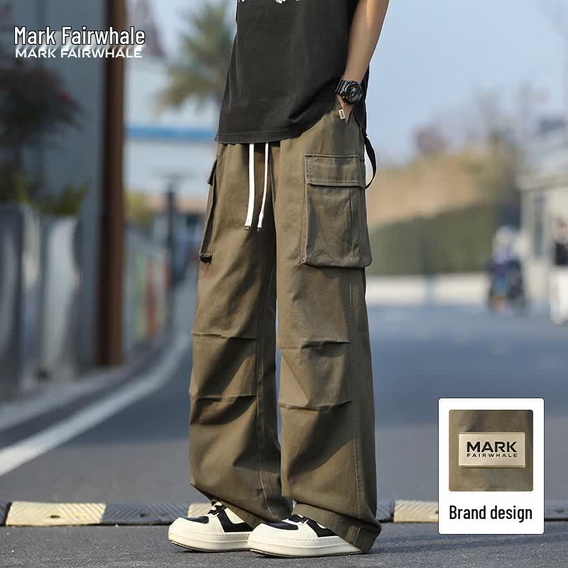 

Mark Fairwhale Men s Washed Pleated Workwear Straight Leg Casual Pants L