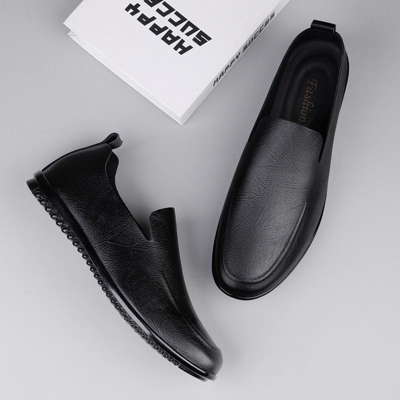Genuine Leather Men's Loafers Comfortable Slip-on Flats Driving Casual Shoes Soft Bottom Walking Shoes Moccasins Driving Shoes