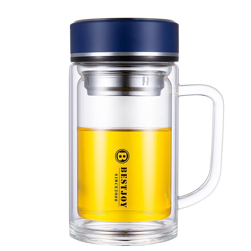 Fuguang Zhenpin Double-Wall Glass Office Mug with Handle