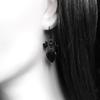 Bowknot Heart Design Black Dangle Earrings Alloy Jewelry Goth Style Exquisite Gift For Women Girls Daily Casual