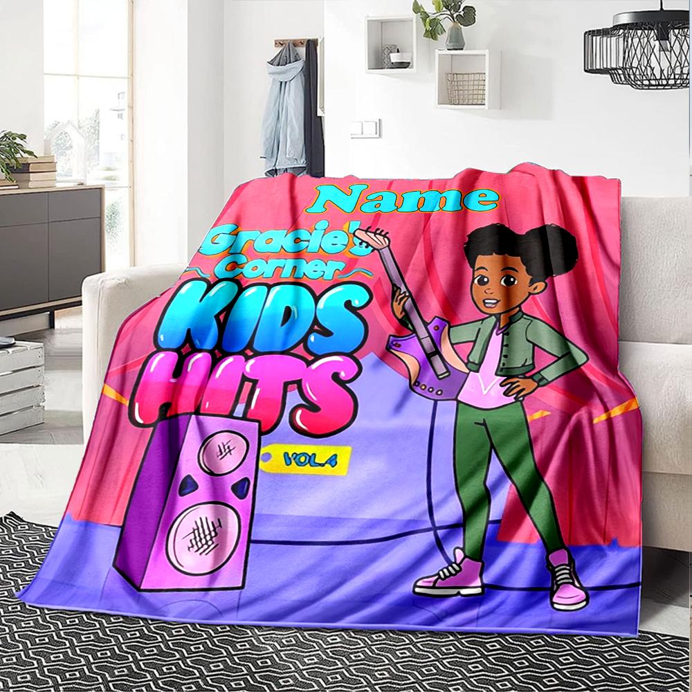 Custom Name Gracie's Corner Theme Printed Blanket - Perfect for Couch, Bed, Travel & Outdoor Use | Machine Washable, Cozy & Durable.
