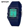 Sanda Lightweight Minimalist Sports Watch: Multi-functional Square Electronic Wristwatch for Men and Women