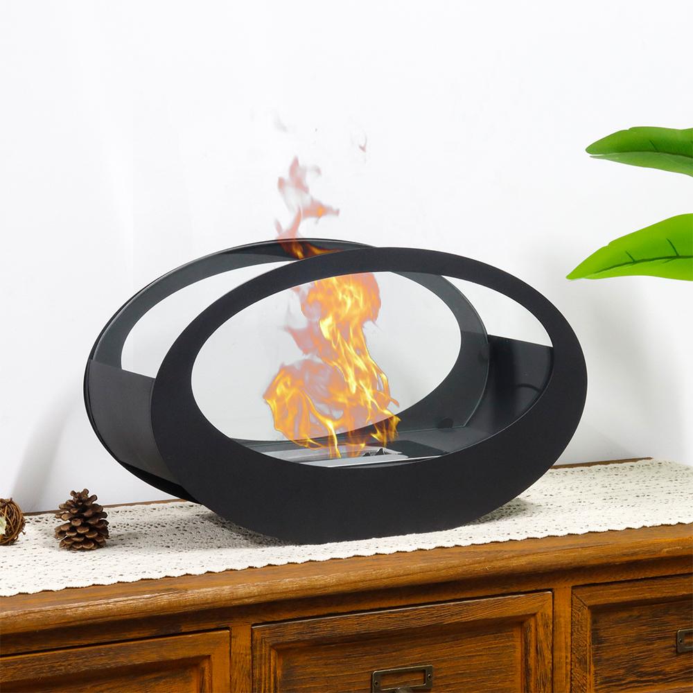 Elegant Oval Tabletop Fireplace Clean Bio Ethanol Decorative Fireplace Restaurant Bar Portable Fireplace