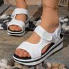Große Größe 43 Klettverschluss Sportwind breiter Riemen mit Sandalen 2025 Sommer dicke Sohle erhöhend Außenhandel Damenschuhe