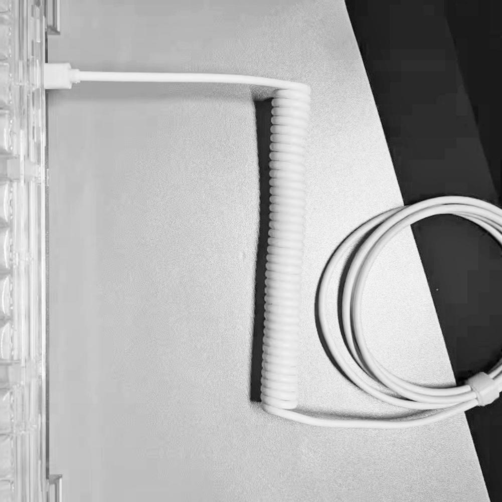 Mechanical Keyboard Coiled Cable Wire Type C USB Port Aviator Coiling Cable Desktop Computer Aviation Connector Data Cord Max 3M