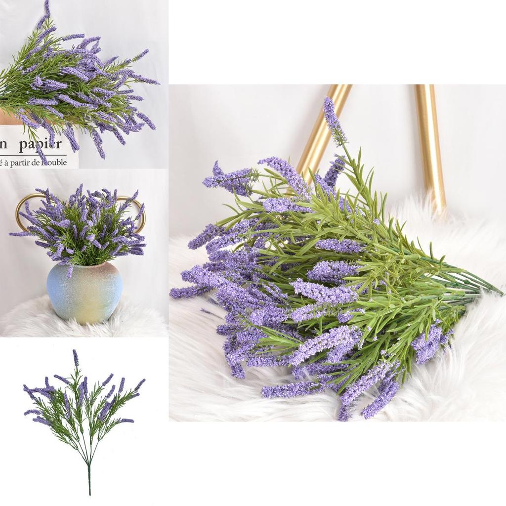 Lavender Artificial Flower Garden Decor With Pouring Craft For Home Office Hotel Arrangement