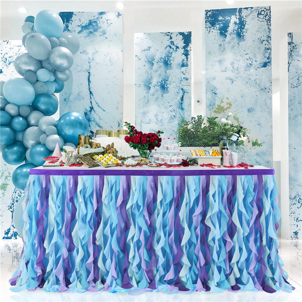 6FT Wedding Party Tutu Tulle Table Skirt Cover Tableware Cloth Baby Shower Party Home Decor Table Skirting Birthday Party