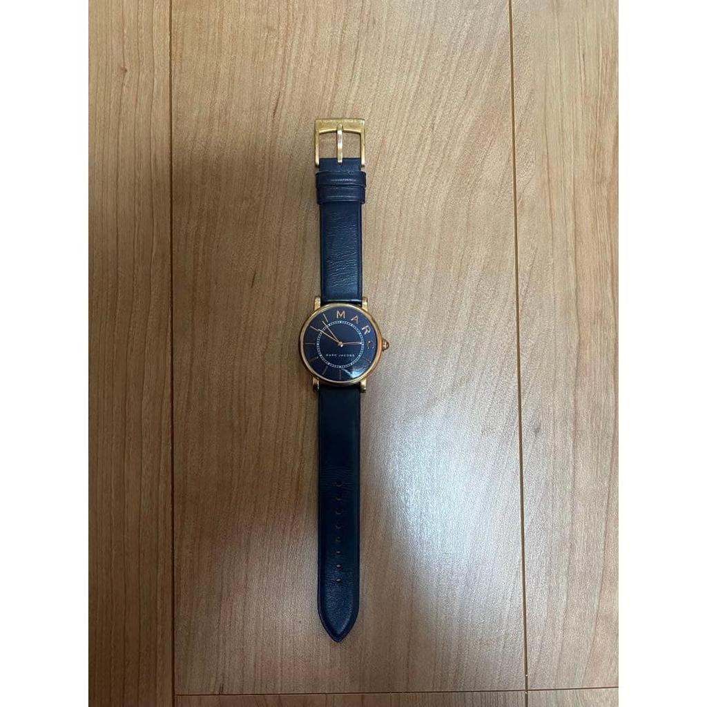 Used MARC JACOBS watch navy leather belt